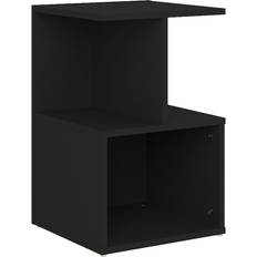 Quadratic Bedside Tables vidaXL Engineered Wood Black Bedside Table 35x35cm