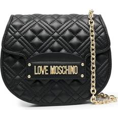 Love Moschino Quilted Logo Plaque Crossbody Bag - Black