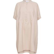 Selected Viola Oversized Satin Mini Dress - Birch