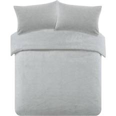 Brentfords Teddy Fleece Duvet Cover Grey (200x135cm)