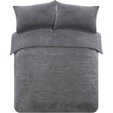 Brentfords Teddy Fleece Housse de couette Gris (200x135cm)