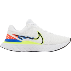 NIKE Nylon Running Shoes NIKE React Infinity Run Flyknit 3 Premium M - White/Black/Fluorescent Yellow/Racer Blue/Bright Crimson