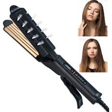 Black Hair Crimpers UKLISS Hair Crimper Iron for 2'' Fluffy Hairstyle Curling Iron