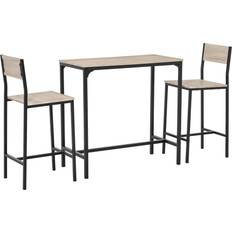 MDF - Rectangle Dining Sets Homcom Industrial Natural Dining Set 17.8x35" 3