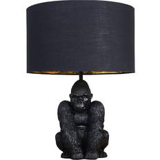 MiniSun Sitting Gorilla Matt Black Table Lamp 48cm