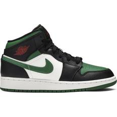 Nike Air Jordan 1 Mid GS - Black/Pine Green