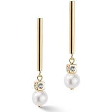 Coeur de Lion Asymmetry Earrings - Gold/Pearl/Transparent