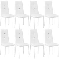 tectake 800882 White Silla de Cocina 97cm 8pcs