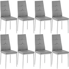 tectake 800882 Grey Kitchen Chair 97cm 8pcs