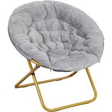 Gray Lounge Chairs Flash Furniture Gwen Gray / Soft Gold Lounge Chair 33.5"