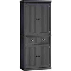 Cupboard Homcom Freestanding Kitchen Black Storage Cabinet 76.2x183cm