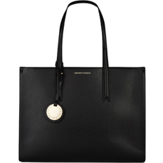 Emporio Armani Palmellato Leather-Finish Shopper Bag - Black