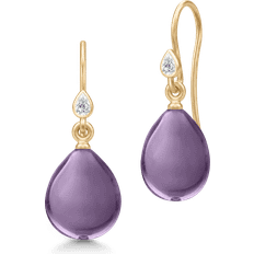 Julie Sandlau Prima Ballerina Earrings - Gold/Amethyst/Transparent