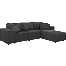 Right Sofas Lilola Home Harvey Collection Dark Gray Sofa 116" 3 Seater