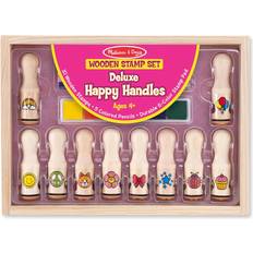 Cheap Creativity Sets Melissa & Doug Wooden Stamp Set Deluxe Happy Handles