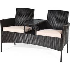 Synthetic Rattan Outdoor Sofas & Benches Costway Patented Patio Outdoor Sofa