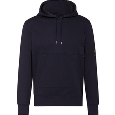 C p company diagonal raised fleece C.P. Company Diagonal Raised Fleece Hoodie - Blue