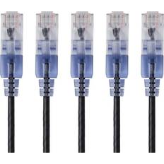 Monoprice SlimRun UTP Cat6A RJ45 - RJ45 M-M 5-Pack 0.9m