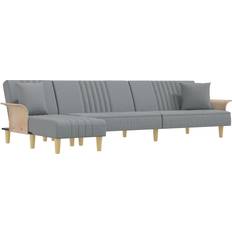 vidaXL Fabric Light Gray Sofa 279cm 3 Seater