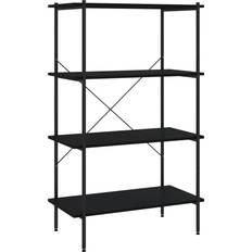 Black Shelving Systems vidaXL 4 Tier Shelf Black Shelving System 80x130cm