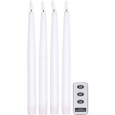 Star Trading Flamme White Bougie LED 28.5cm 4pcs