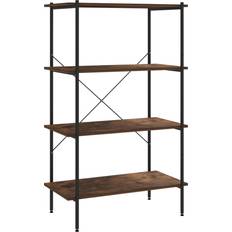 vidaXL -4 Tier Shelf Black and Natural Shelving System 80x130cm