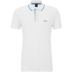 HUGO BOSS Polo Shirts HUGO BOSS Embroidered Logo Pique Polo T-shirt - White