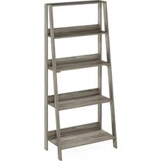 Oak ladder shelf Furinno 5-Shelf Wide French Oak Book Shelf 135.9cm