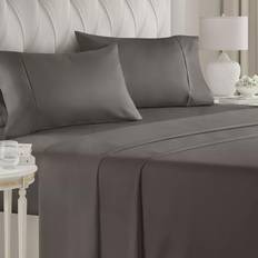 Textiles CGK Unlimited Brushed Hotel Luxury Bed Sheet Gray (259.1x228.6)