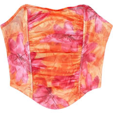 Shein Tie Dye Curved Hem Ruched Crop Tube Top