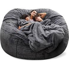 Velvet Bean Bags Fafad Cover Giant Dark Grey Bean Bag