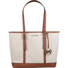 Michael Kors Back Pocket Totes & Shopping Bags Michael Kors Jet Set Travel Small Logo Top-Zip Tote Bag - Vanilla