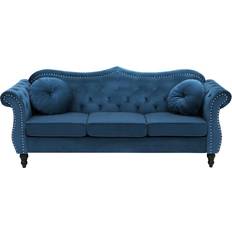 3-sits - Divansoffor Beliani Skien Navy Blue Soffa 200cm 3-sits