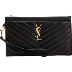 Saint Laurent Wallets & Key Holders Saint Laurent Large Quilted YSL Zip Wristlet - Black