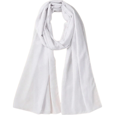 Dam - Vita Halsdukar & Sjalar Shein 1pc Ladies' Soft Pearl Chiffon Solid Color Scarf With Multiple Wearing Styles, Suitable For Daily Use