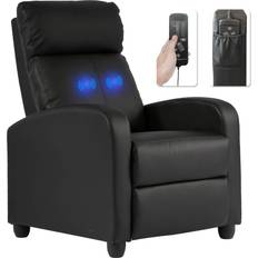 Leathers Furniture BestMassage Recliner Winback Black Armchair 39"