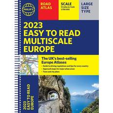 2023 Philip's Easy to Read Multiscale Road Atlas Europe (Spiral)