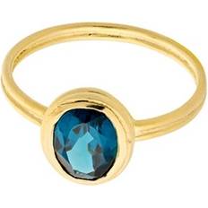 Pernille Corydon Hellir Ice Ring Gold 52 - Blue Topaz