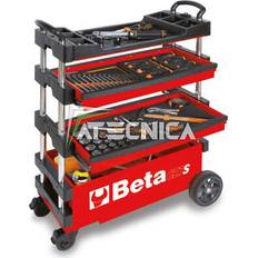 Beta Tools C27S-R Folding Tool Trolley Ideal for Outdoor Jobs Red 027000203