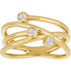 Siersbøl kt. guldring m. dia. x 0.04ct W/SI