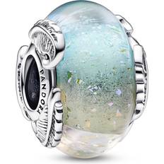 Verre Breloques et Pendentifs Pandora Murano Glass & Curved Feather Charm - Silver/Multicolour