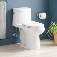 Toilets Signature Hardware Sarasota One Piece Elongated Toilet in White Wayfair 447356 White