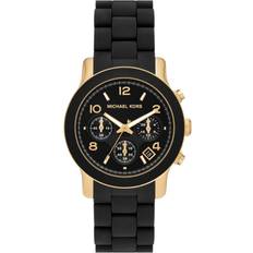 Michael Kors MK Oversized Runway Gold-Tone Watch Black