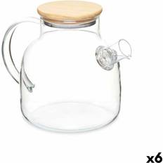 Verre Pichets Vivalto Avec Filtre Pour Infusions Transparent Bambou Verre Borosilicaté 1.2 L 22 x 16 x 14 cm Pichet