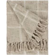 Beige Blankets Yard Beni Slub Cotton Check Blankets Beige