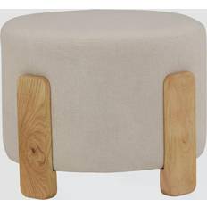 Venture Design Coffey White/Linen Pouf 43cm