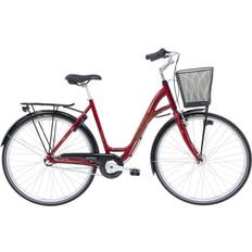 28" - Cykelkurve - Dame - Fodbremse Standardcykler Winther Shopping Alu RØD 52CM