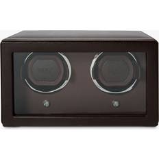 Marrón Estuches para Relojes Wolf 1834 Cub Double Watch Winder with Cover