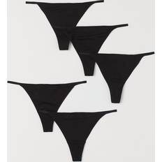 H&M Dam Trosor H&M Dam Svart 5-pack trosa thong