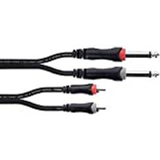Cordial Dubbel mono jack ljudkabel RCA 1m